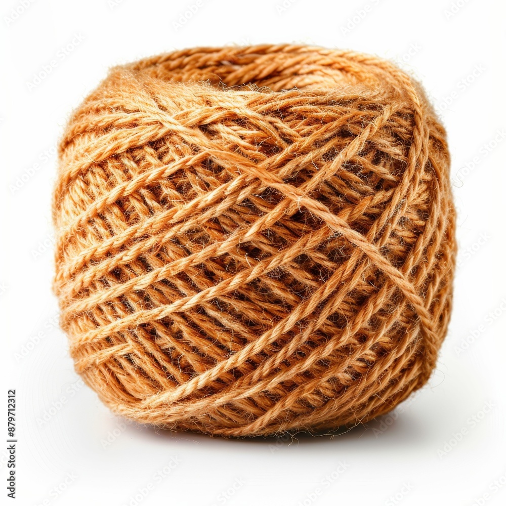 Close-Up of a Ball of Orange Twine Yarn Isolated on White Background for Crafting and DIY Projects Close-Up of a Ball of Orange Twine Yarn Isolated on White Background for Crafting and DIY Projects