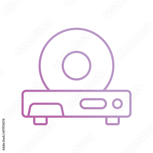 dvd player gradient icon with white background vector stock illustration