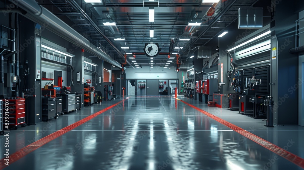 Spacious automotive workshop with modern equipment Spacious automotive workshop with modern equipment