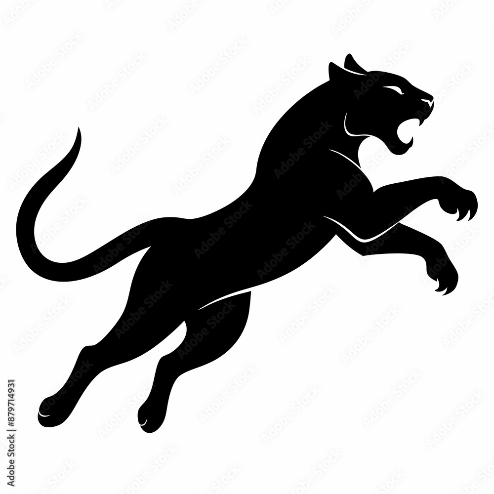 A Panther is jumping vector silhouette A Panther is jumping vector silhouette