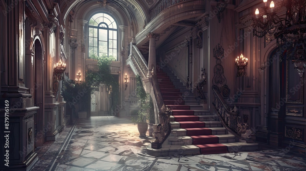 Fototapeta premium Magical Architecture. AI generated art illustration.