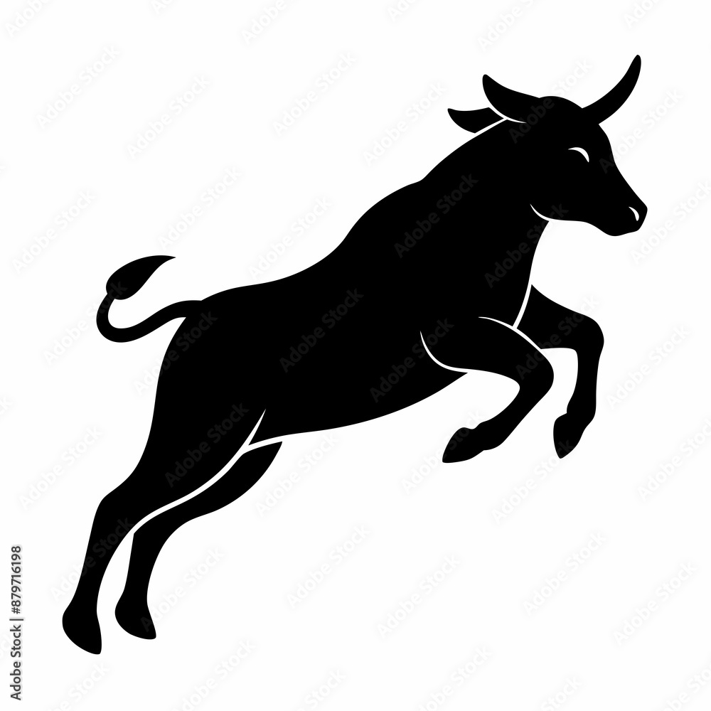 Fototapeta premium A Cow is jumping vector silhouette