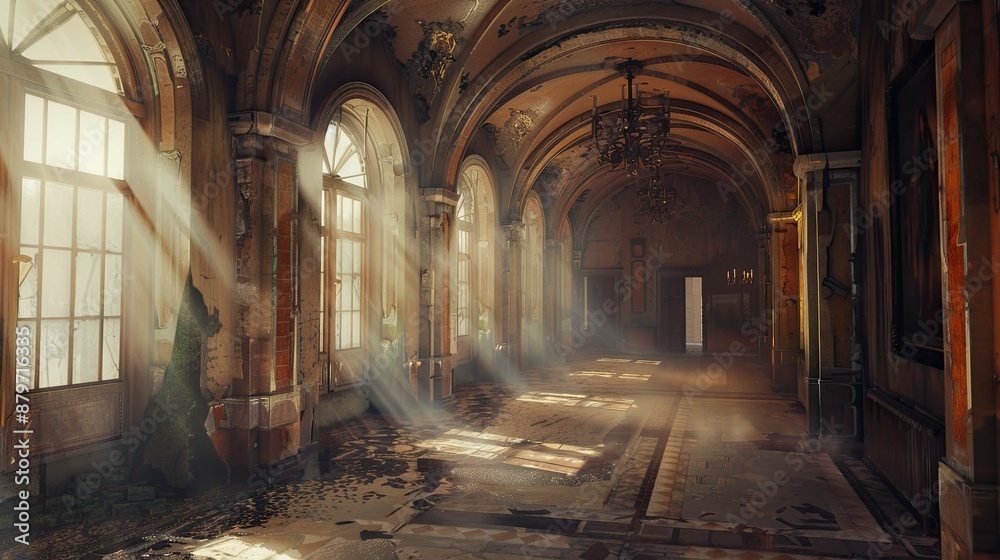 Fototapeta premium Magical Architecture. AI generated art illustration.