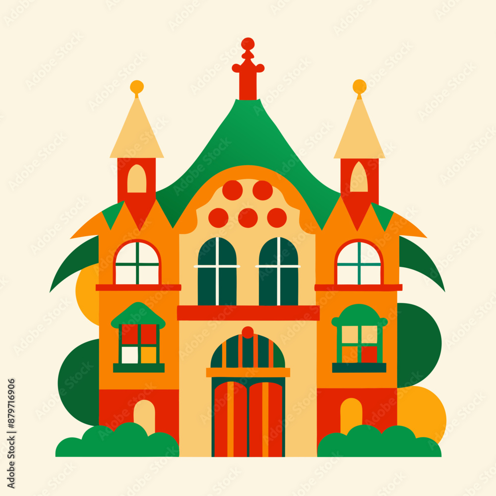  big Christmas house vector illustration 