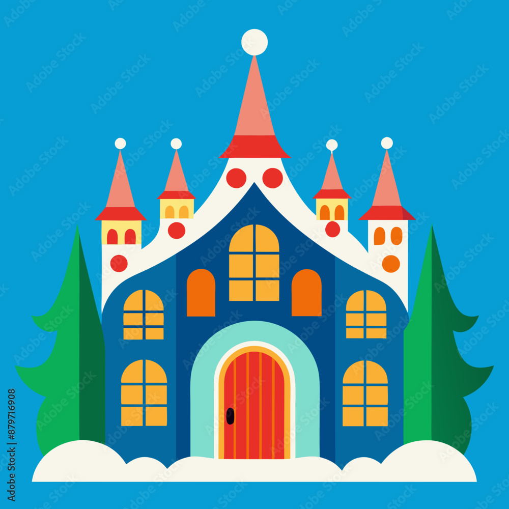 big Christmas house vector illustration big Christmas house vector illustration