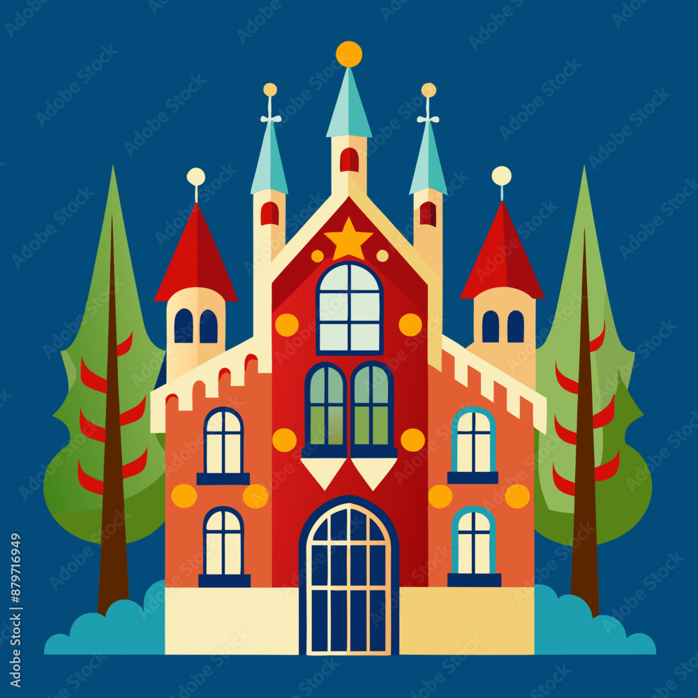 big Christmas house vector illustration big Christmas house vector illustration
