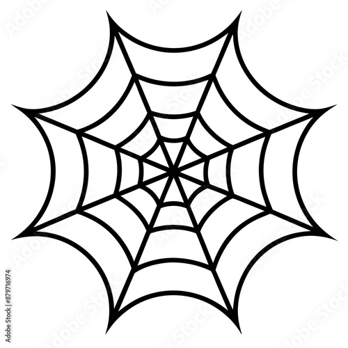 An intricate web spun by a spider vector silhouette 