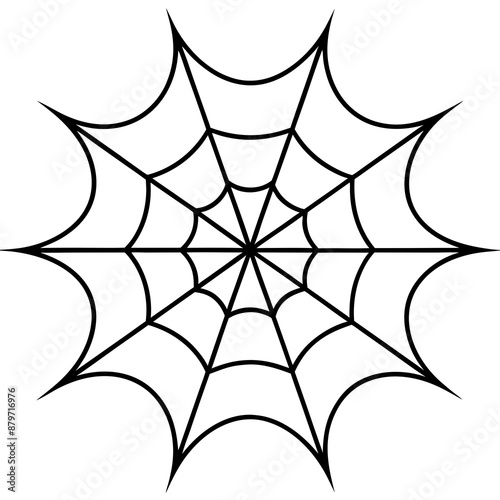 An intricate web spun by a spider vector silhouette 