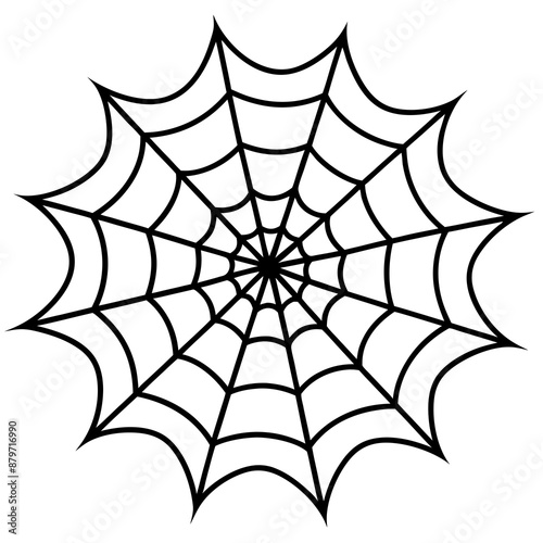 An intricate web spun by a spider vector silhouette 