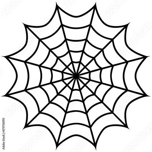 An intricate web spun by a spider vector silhouette 