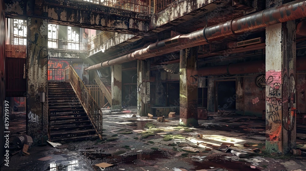 Neopunk Architecture Environment. AI generated art illustration. Neopunk Architecture Environment. AI generated art illustration.