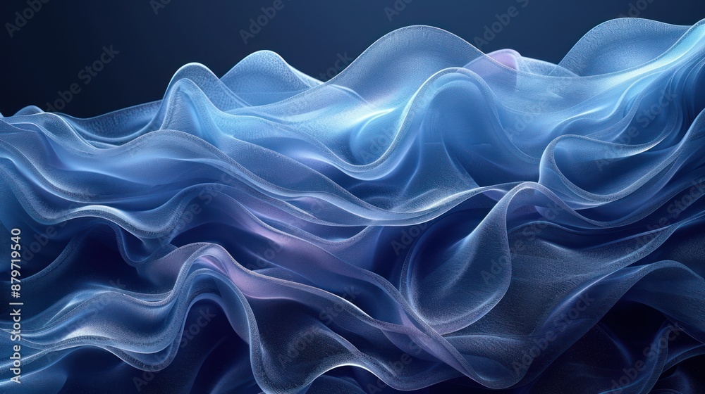 Obraz premium Abstract Blue and Purple Fabric Waves