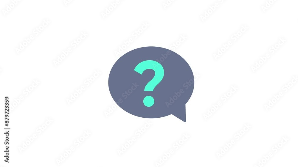 animation of dialog bubble with a question mark, with white background. animation of dialog bubble with a question mark, with white background.