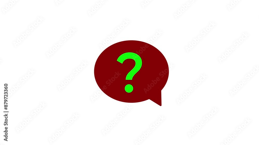 animation of dialog bubble with a question mark, on white background. animation of dialog bubble with a question mark, on white background.