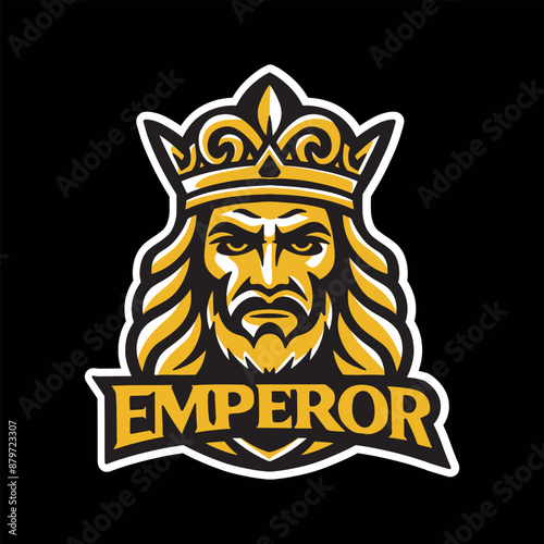 Obraz na plátně Emperor head logo.vector illustration
