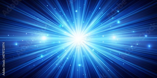 Blue Abstract Radiating Light Background, Abstract, Blue Background, Light Effects, Digital Art