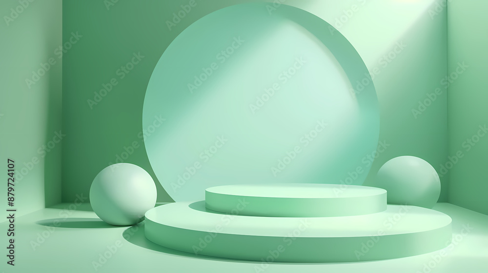 Minimalist green background for product display