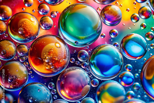 A colorful image of many small bubbles floating in the air