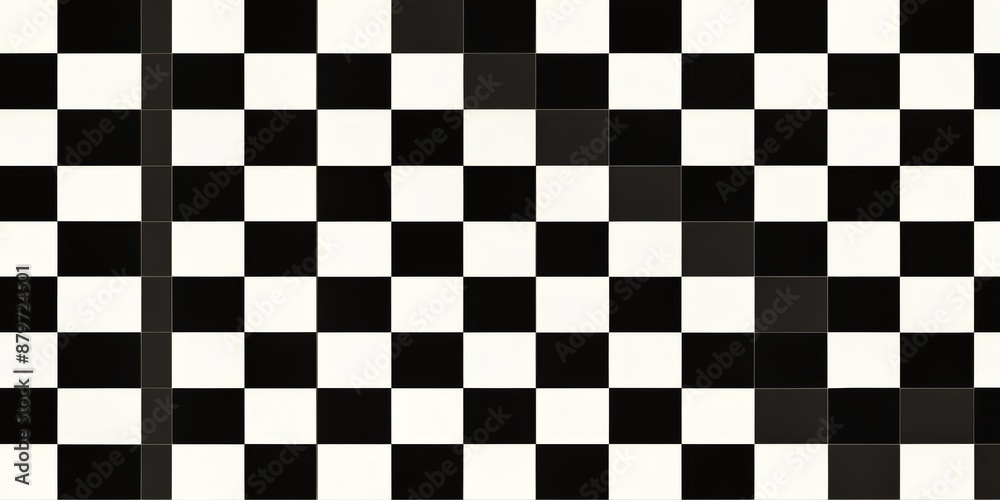 Fototapeta premium Checkerboard Pattern, black and white, tile, geometric, abstract , chessboard, pattern, design, background, monochrome