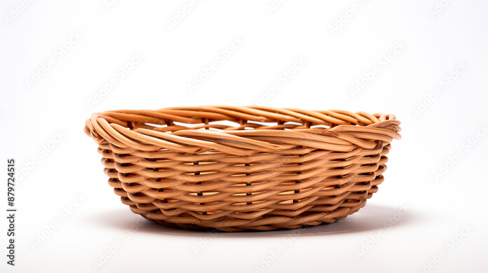 Wicker basket isolated on pure white background Wicker basket isolated on pure white background