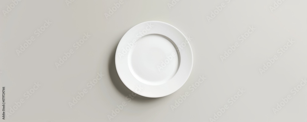 Isolated white ceramic plate on white background mockup, 4K hyperrealistic photo Isolated white ceramic plate on white background mockup, 4K hyperrealistic photo