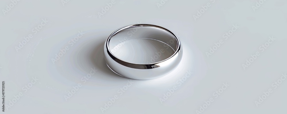 Isolated silver ring on white background mockup, 4K hyperrealistic photo Isolated silver ring on white background mockup, 4K hyperrealistic photo