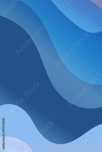 Abstract blue wave background. Dynamic shapes composition. Vector illustration