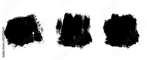 Set black and white illustration of a black and white, Black Watercolor Splash	