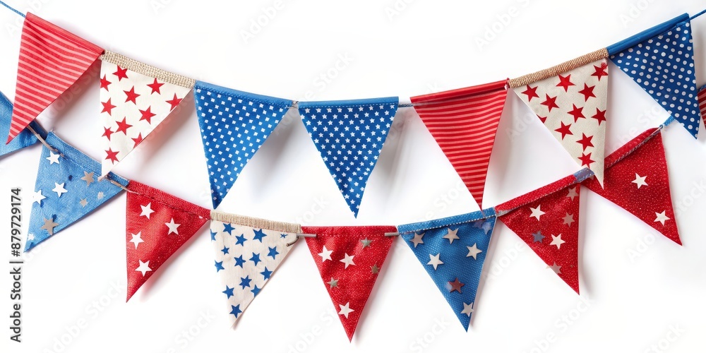 Patriotic Bunting with Stars and Stripes, Red, White, and Blue, American Flag, Fourth of July, Independence Day, Memorial Day, Patriotic Decor Patriotic Bunting with Stars and Stripes, Red, White, and Blue, American Flag, Fourth of July, Independence Day, Memorial Day, Patriotic Decor