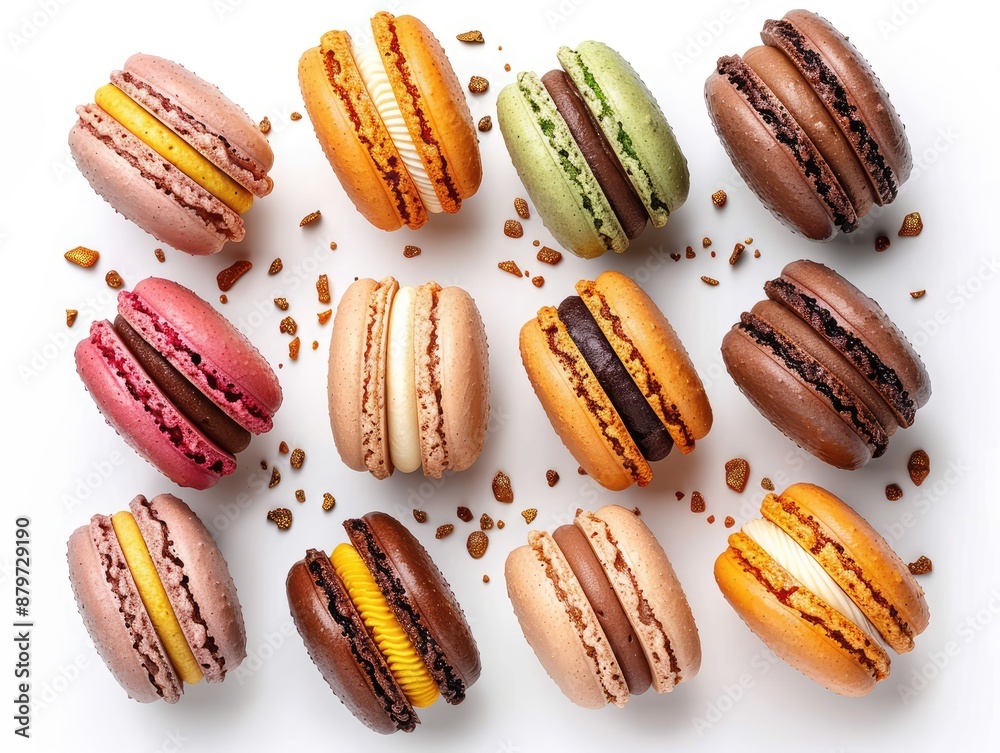 macaroons isolated on black macaroons isolated on black