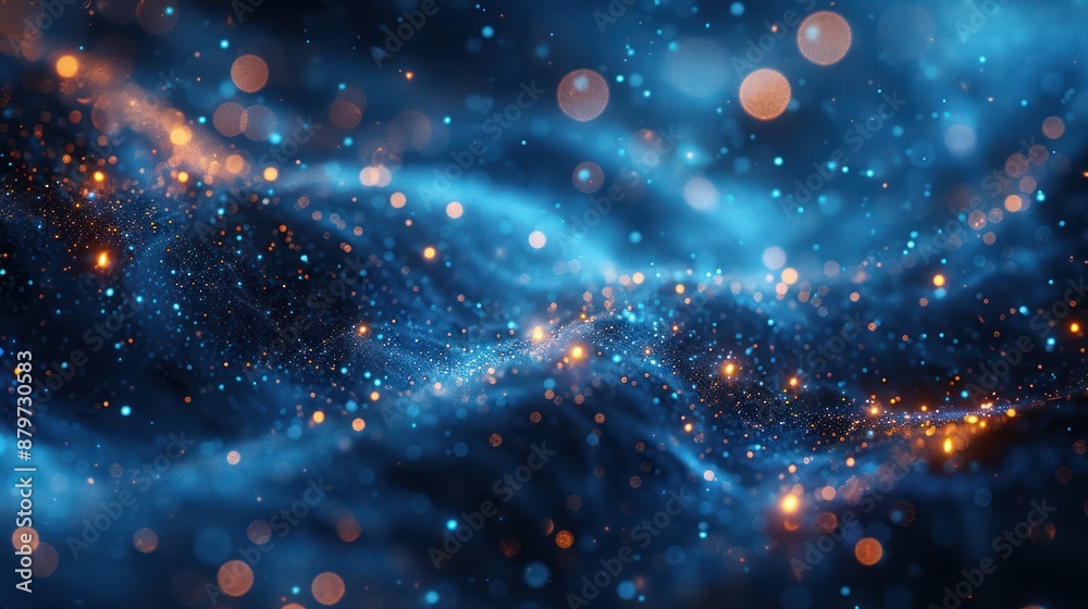 Fototapeta premium Abstract Blue and Orange Light Particles