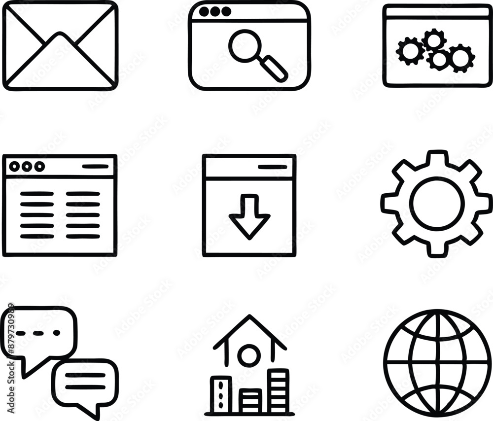 set of ui and ux icon illustration. screen, technology, ux, illustration, web, template, user, application, graphic, business set of ui and ux icon illustration. screen, technology, ux, illustration, web, template, user, application, graphic, business