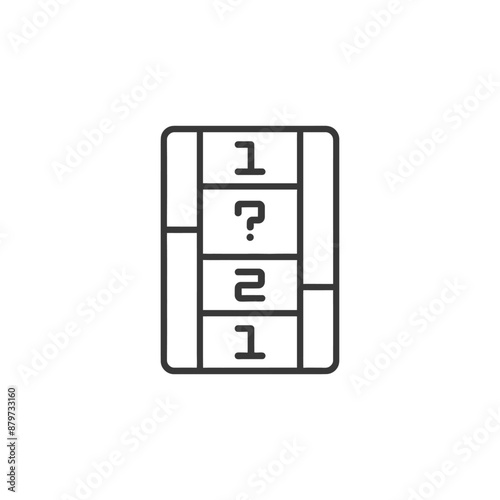 Linear Icon: Number Sequence Puzzle with Question Mark