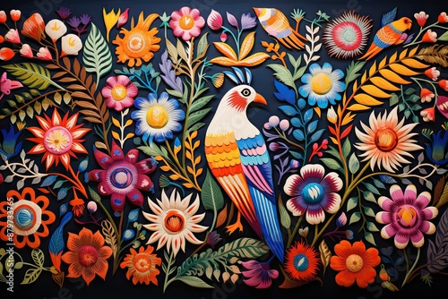 otomi embroidery, mexican textile, art, artisanal, craftsmanship, unique motifs, textile tradition, otomi culture, decorative art, folk