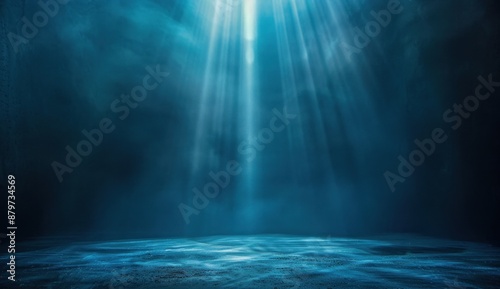 Abstract Blue Underwater Scene with Light Rays