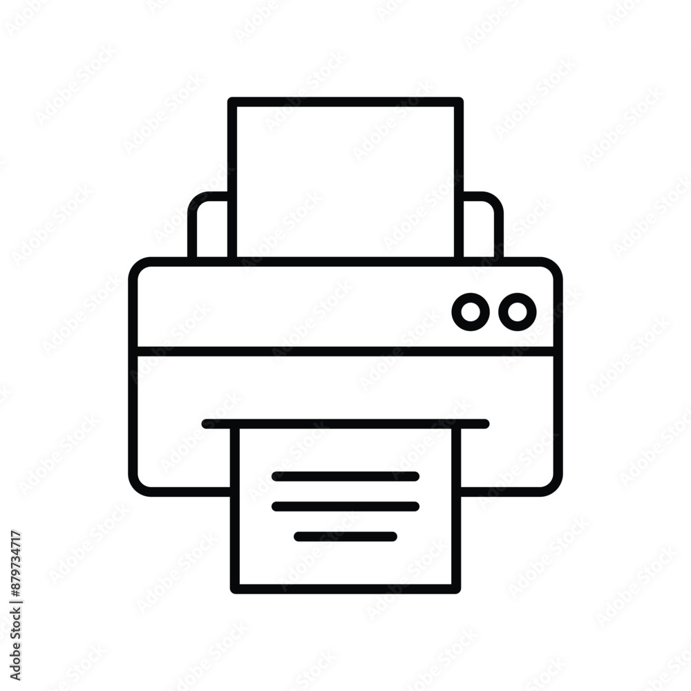 printer line icon with white background vector stock illustration printer line icon with white background vector stock illustration