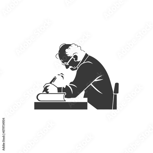 minimalist logo or symbol for elderly man activity black color only