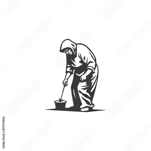 minimalist logo or symbol for elderly woman activity black color only