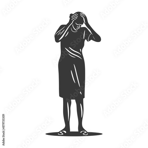 minimalist logo or symbol for elderly woman activity black color only