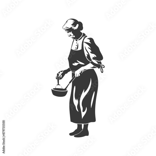 minimalist logo or symbol for elderly woman activity black color only