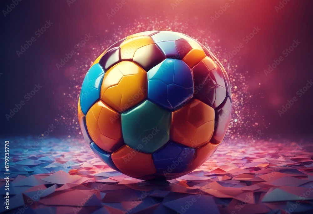 Naklejka premium sport illustration abstract multi ball shapes soccer geometric color player fitness activity colourful shape many coloured artistic