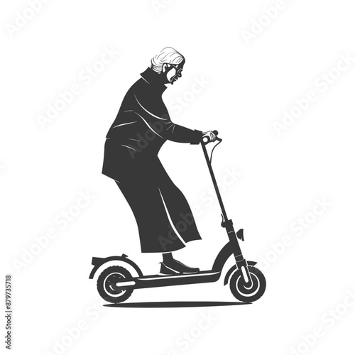 minimalist logo or symbol for elderly woman activity black color only