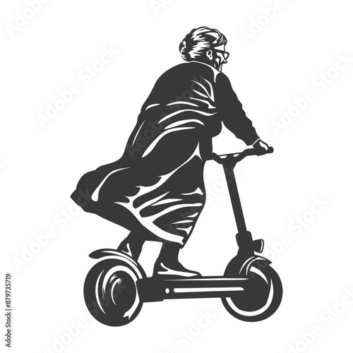 minimalist logo or symbol for elderly woman activity black color only
