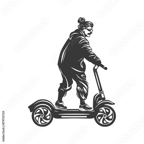 minimalist logo or symbol for elderly woman activity black color only