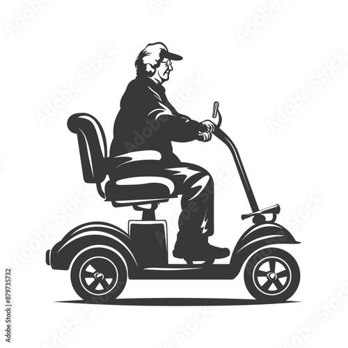 minimalist logo or symbol for elderly woman activity black color only