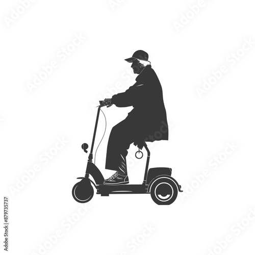 minimalist logo or symbol for elderly woman activity black color only