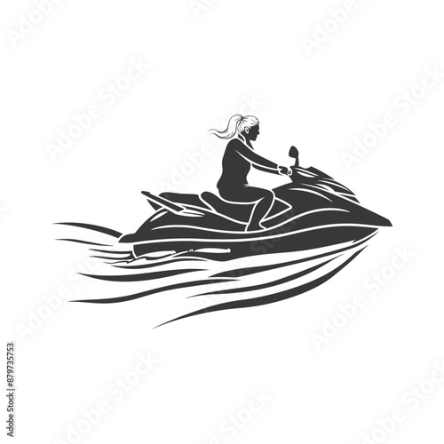 minimalist logo or symbol for elderly woman activity black color only