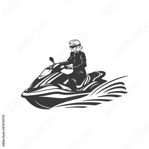 minimalist logo or symbol for elderly woman activity black color only