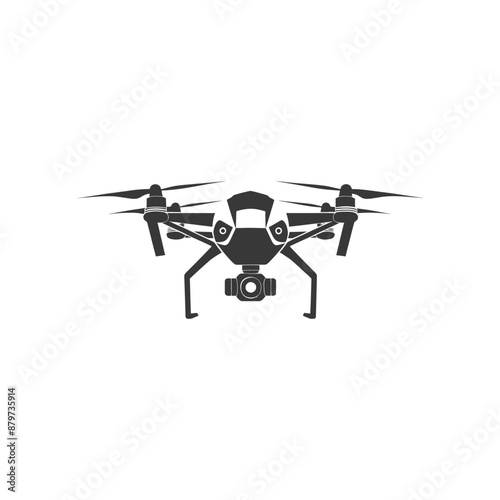 minimalist logo or symbol for flying drone camera black color only