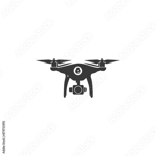 minimalist logo or symbol for flying drone camera black color only